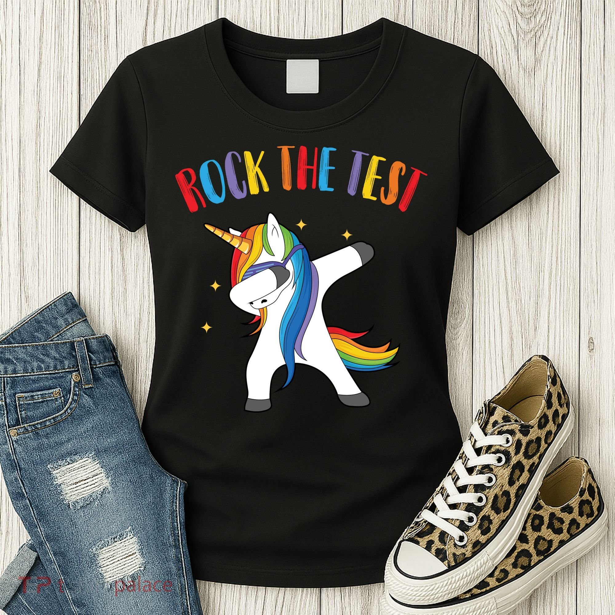 Rock The Test Dabbing Unicorn Women's T-Shirt