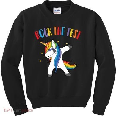 Rock The Test Dabbing Unicorn Kids Sweatshirt