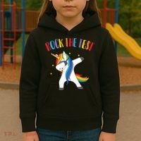 Rock The Test Dabbing Unicorn Kids Hoodie thumb 3