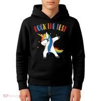 Rock The Test Dabbing Unicorn Kids Hoodie thumb 4