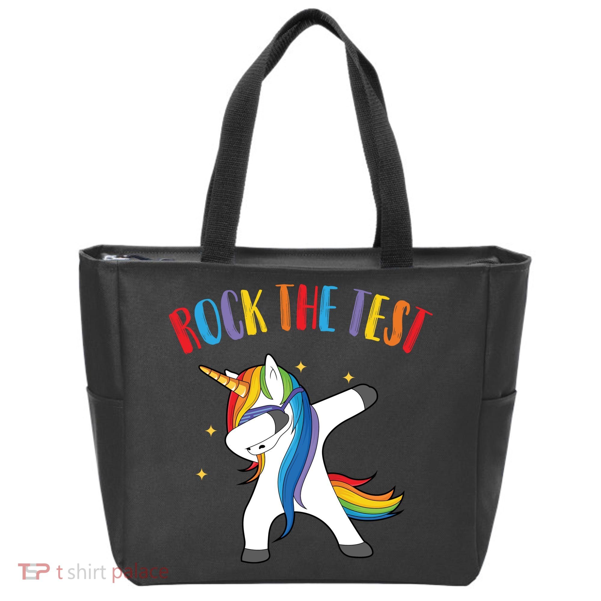 Rock The Test Dabbing Unicorn Tote Bag