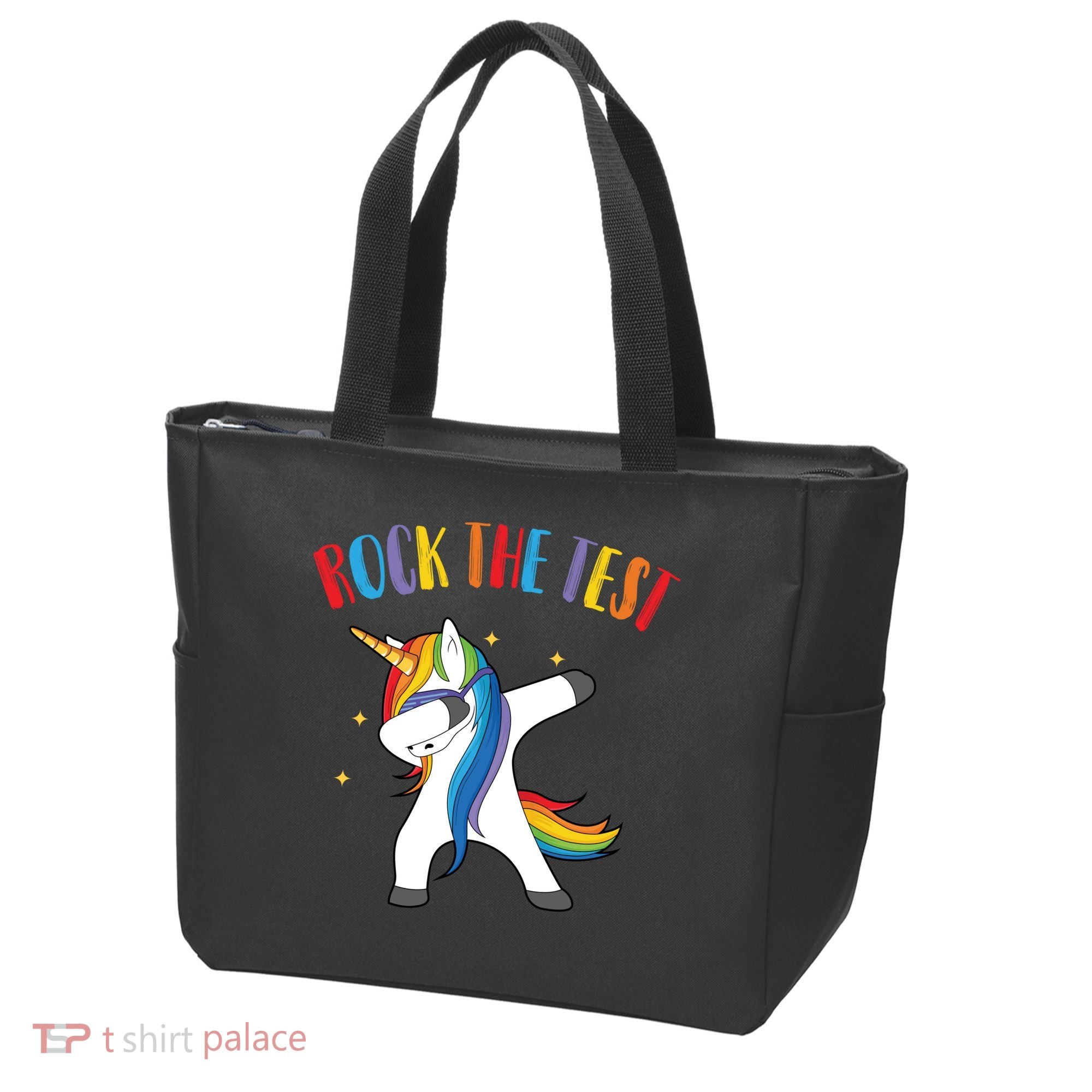 Rock The Test Dabbing Unicorn Tote Bag