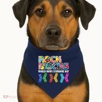 Rock Your Socks For World Down Syndrome Day USA-Made Doggie Bandana thumb 1