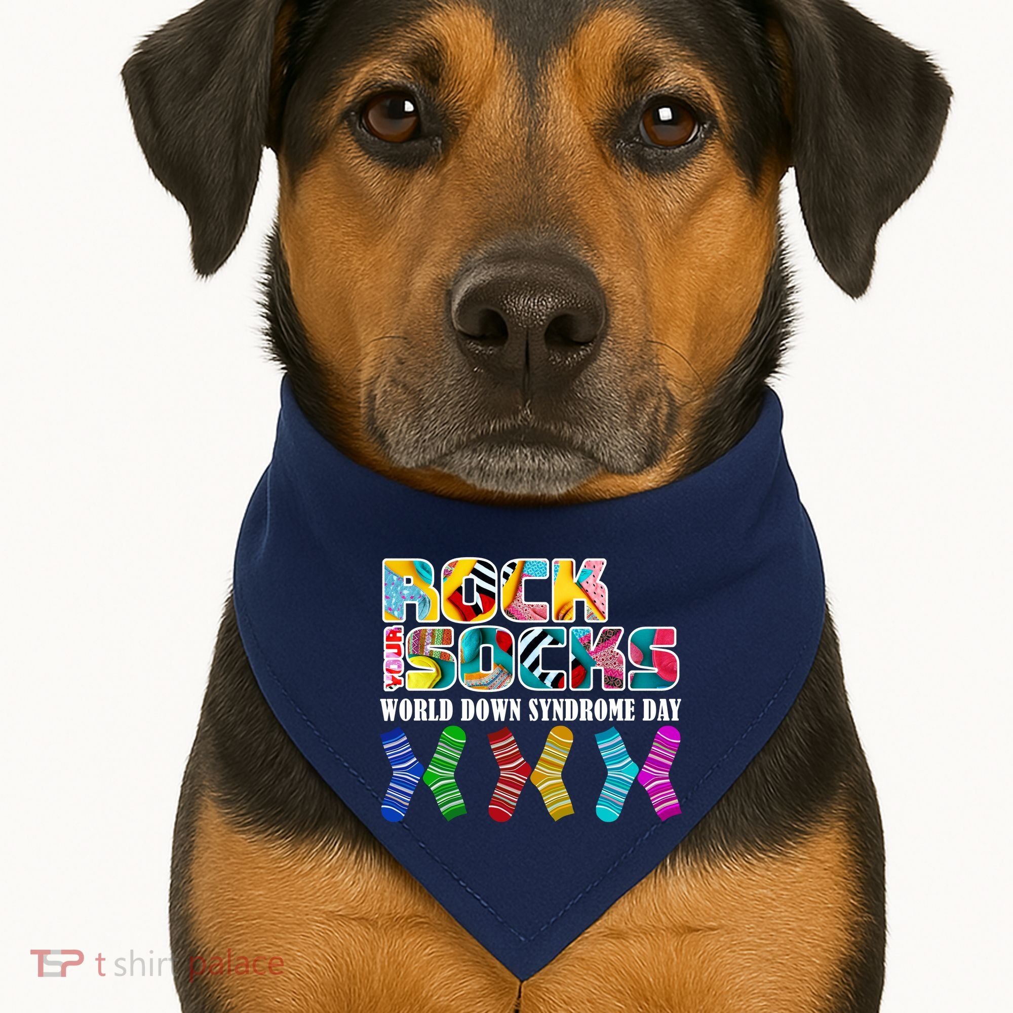 Rock Your Socks For World Down Syndrome Day USA-Made Doggie Bandana
