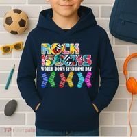 Rock Your Socks For World Down Syndrome Day Kids Hoodie thumb 2