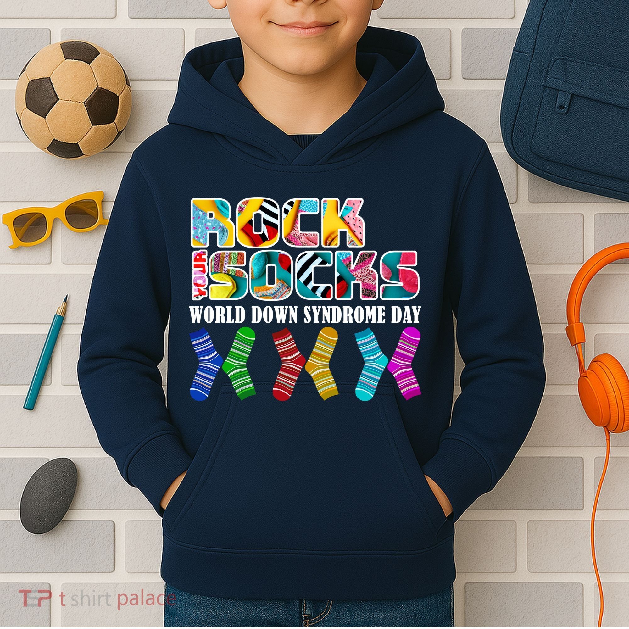 Rock Your Socks For World Down Syndrome Day Kids Hoodie