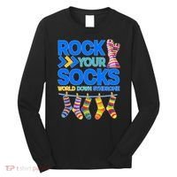 Rock Your Socks World Down Syndrome Awareness Day Long Sleeve Shirt thumb 0
