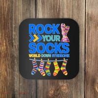 Rock Your Socks World Down Syndrome Awareness Day Coaster thumb 0