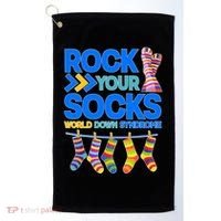 Rock Your Socks World Down Syndrome Awareness Day Golf Towel thumb 0