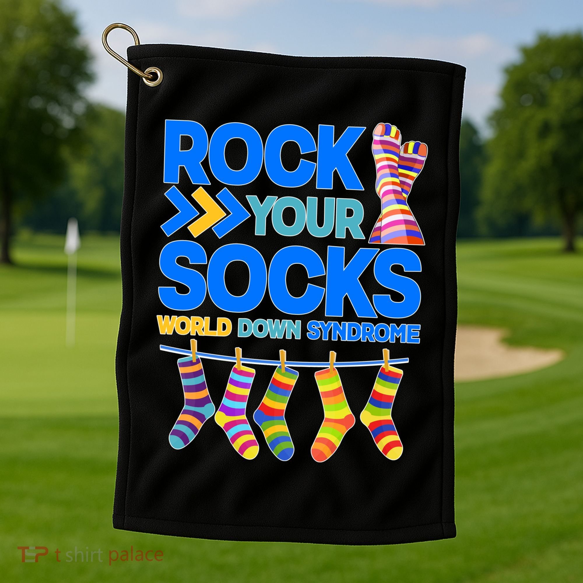 Rock Your Socks World Down Syndrome Awareness Day Golf Towel
