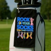 Rock Your Socks World Down Syndrome Awareness Day Golf Towel thumb 2