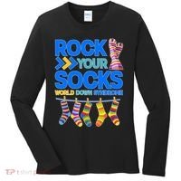 Rock Your Socks World Down Syndrome Awareness Day Women's Long Sleeve Shirt thumb 0