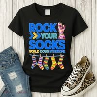 Rock Your Socks World Down Syndrome Awareness Day Women's T-Shirt thumb 3