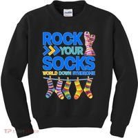 Rock Your Socks World Down Syndrome Awareness Day Kids Sweatshirt thumb 0