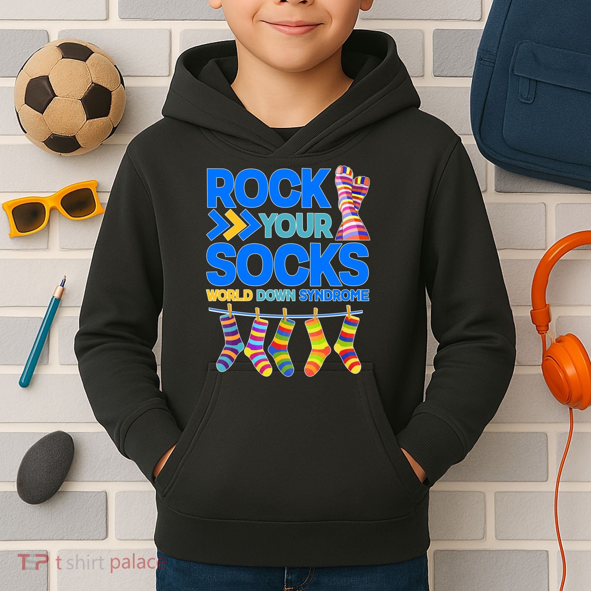 Rock Your Socks World Down Syndrome Awareness Day Kids Hoodie