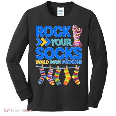 Rock Your Socks World Down Syndrome Awareness Day Kids Long Sleeve Shirt