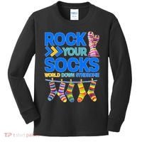 Rock Your Socks World Down Syndrome Awareness Day Kids Long Sleeve Shirt thumb 0