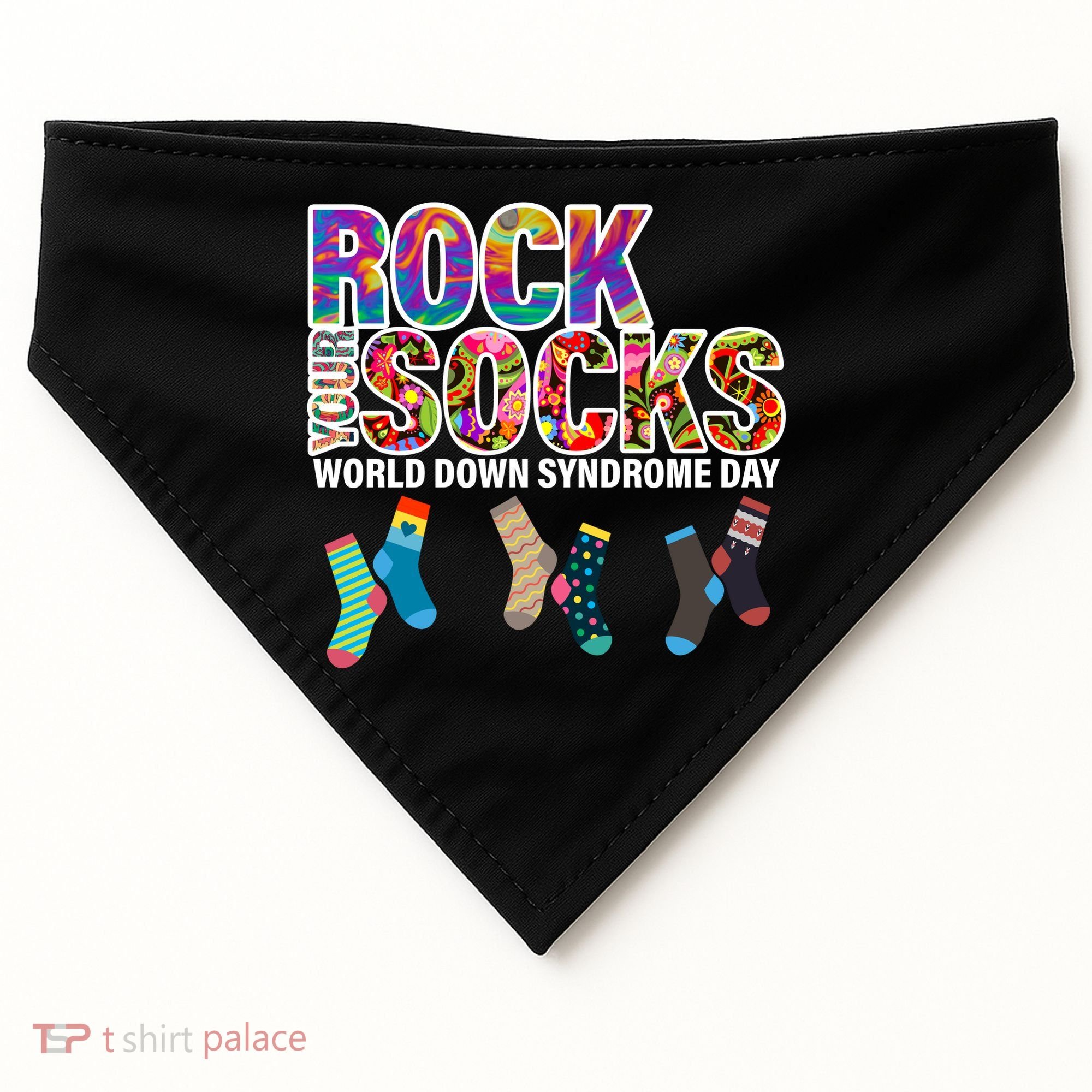 Rock Your Socks World Down Syndrome Day USA-Made Doggie Bandana