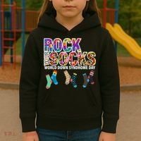 Rock Your Socks World Down Syndrome Day Kids Hoodie thumb 3
