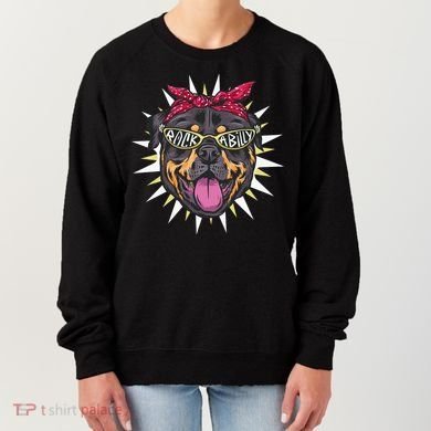 Rockabilly Rottweiler Dog Women's Sweatshirt