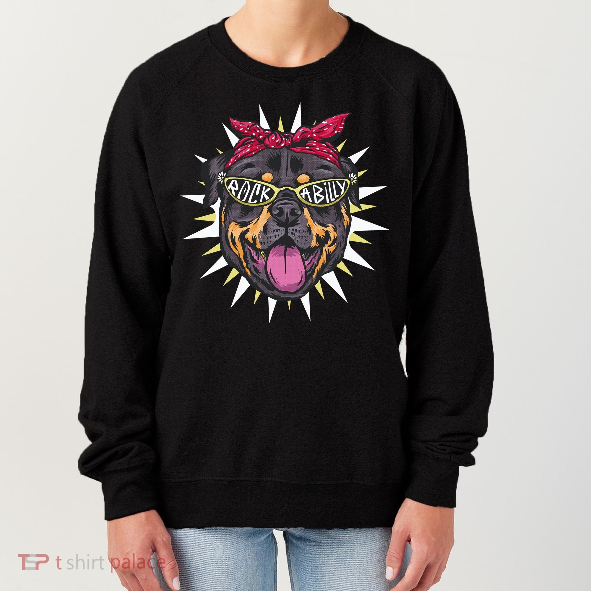 Rockabilly Rottweiler Dog Women's Sweatshirt