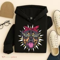 Rockabilly Rottweiler Dog Hoodie thumb 4
