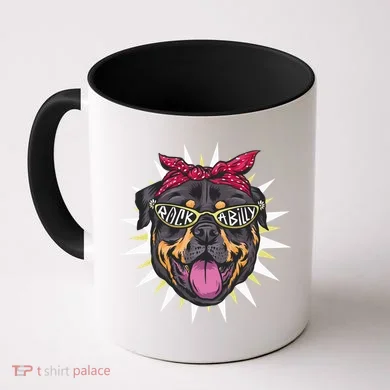 Rockabilly Rottweiler Dog Coffee Mug