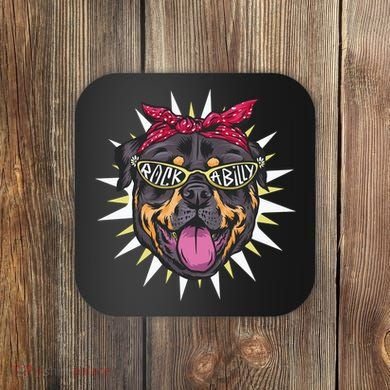 Rockabilly Rottweiler Dog Coaster