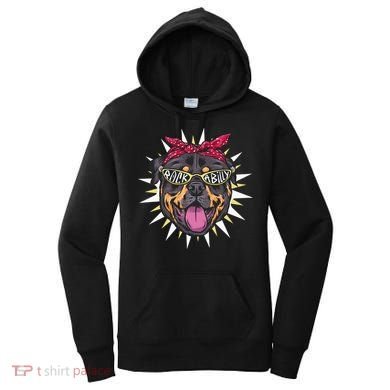 Rockabilly Rottweiler Dog Women's Hoodie