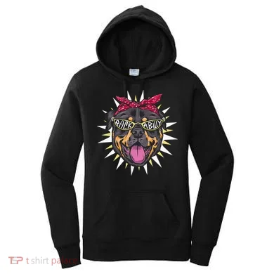 Rockabilly Rottweiler Dog Women's Hoodie