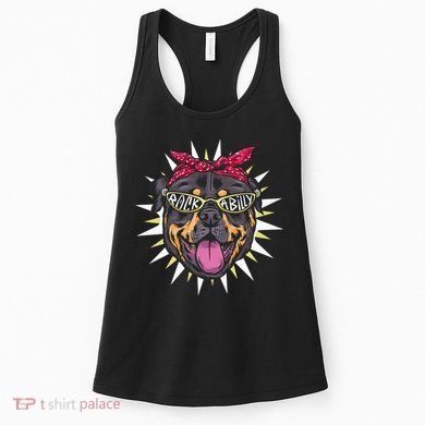 Rockabilly Rottweiler Dog Women's Tank Top