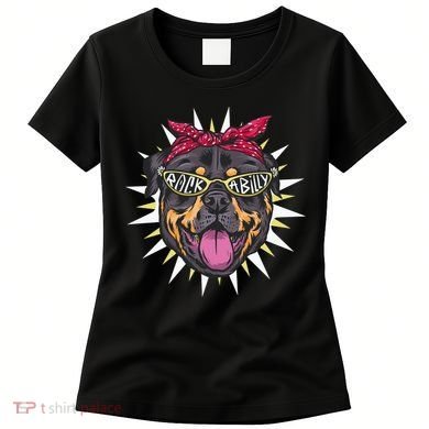 Rockabilly Rottweiler Dog Women's T-Shirt