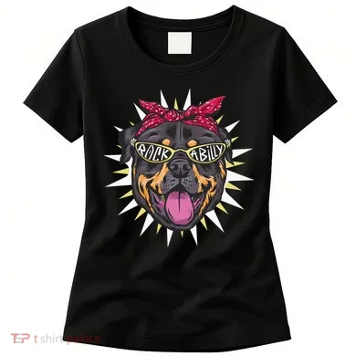 Rockabilly Rottweiler Dog Women's T-Shirt