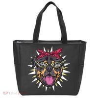 Rockabilly Rottweiler Dog Tote Bag thumb 0