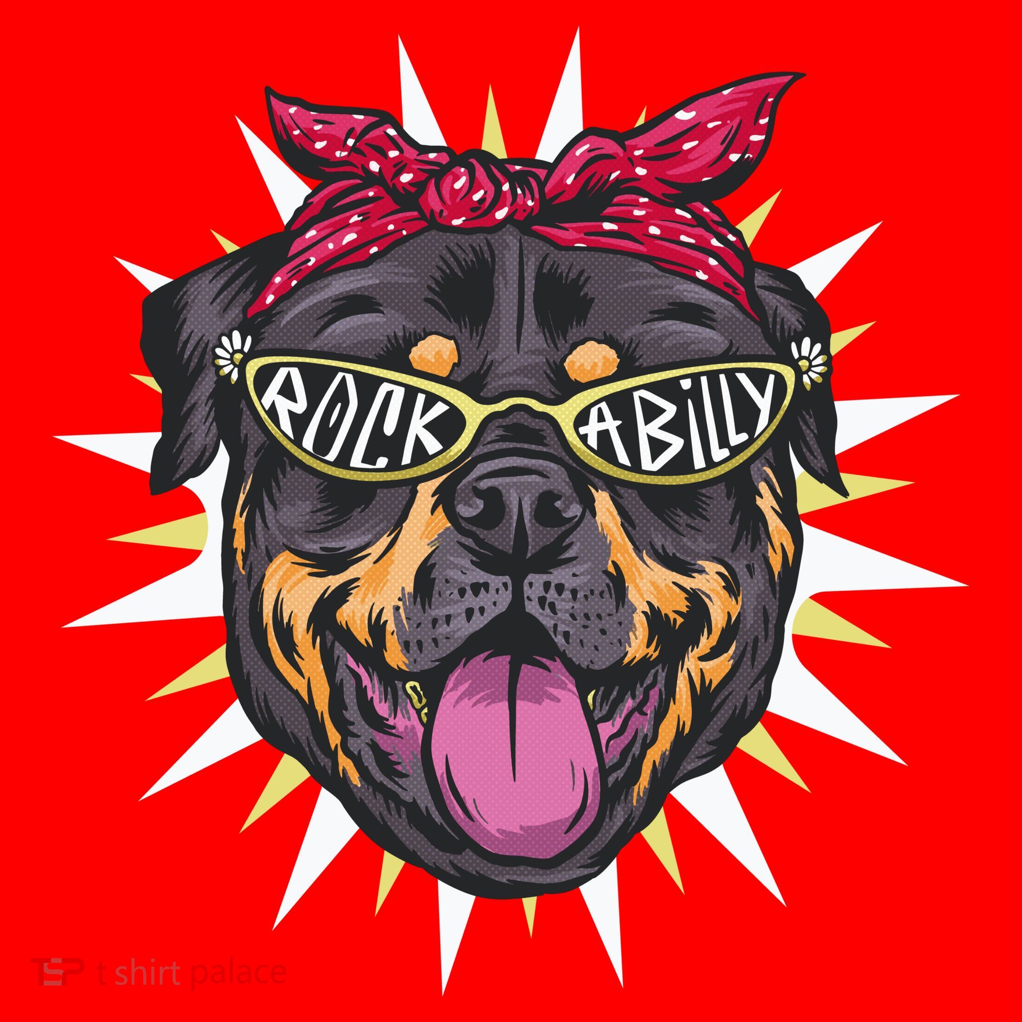 Rockabilly Rottweiler Dog Santa Hat