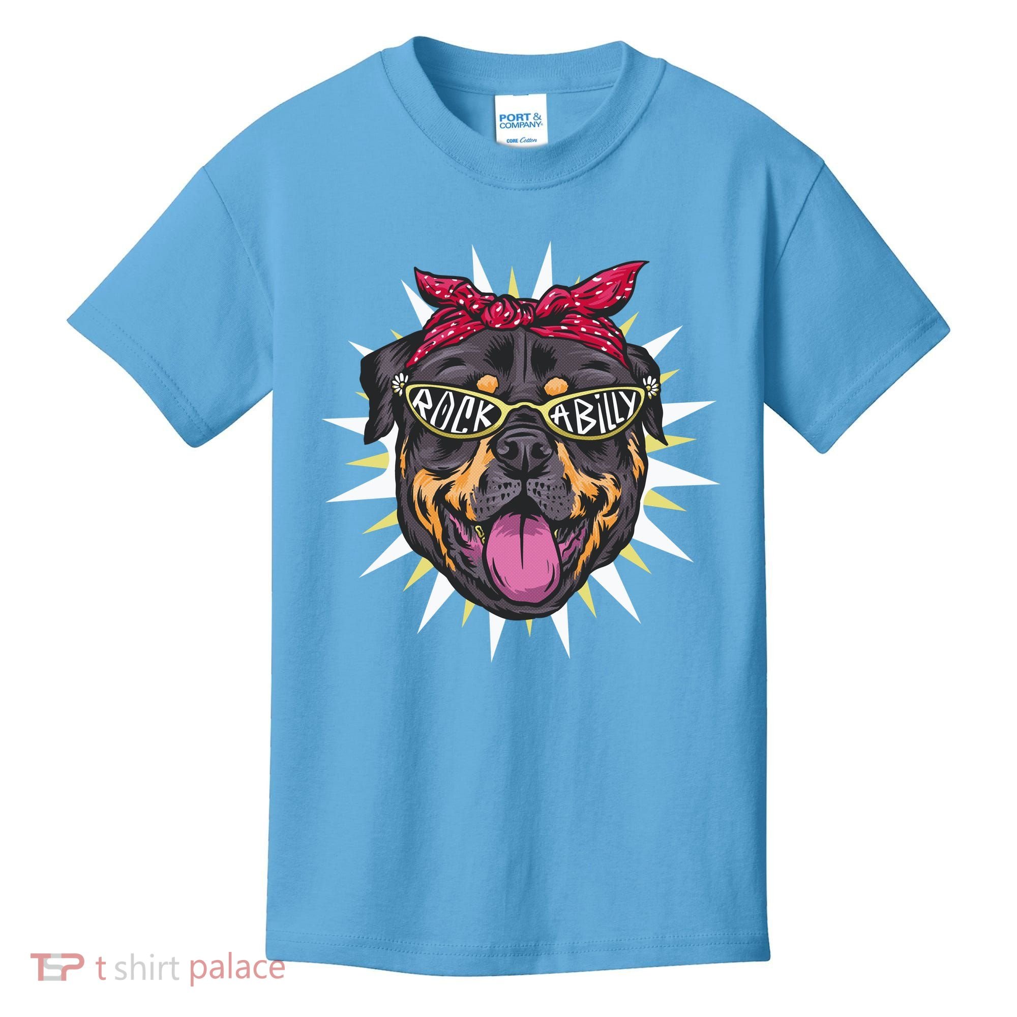 Rockabilly Rottweiler Dog Kids T-Shirt