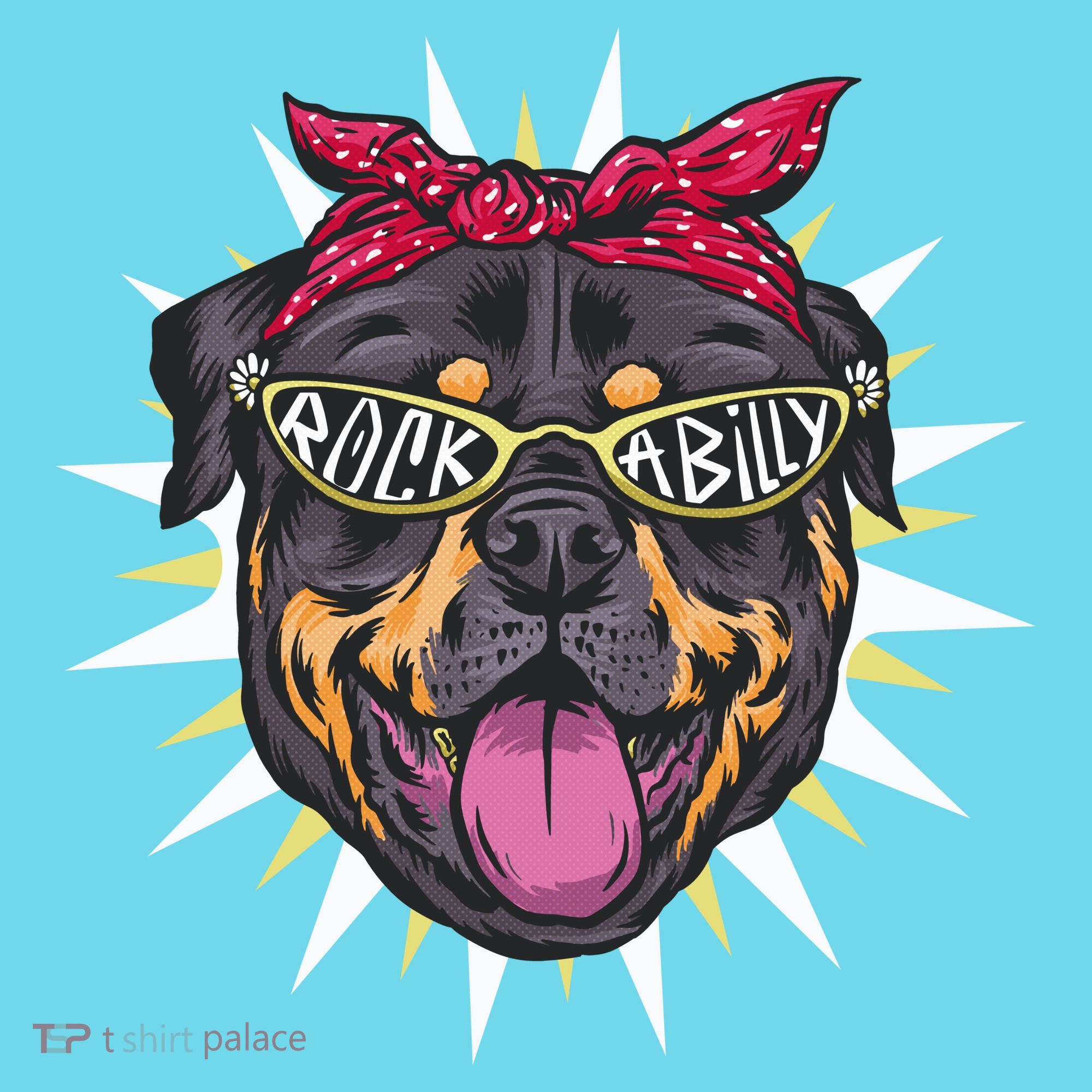Rockabilly Rottweiler Dog Kids T-Shirt