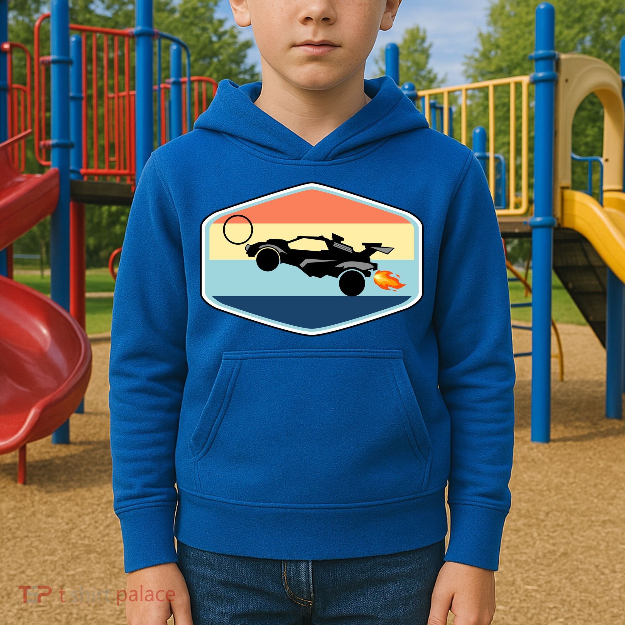 Rocket Socceer Car Badge Kids Hoodie