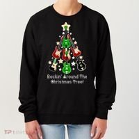 Rockin' Around the Christmas Tree Funny Guitar Women's Sweatshirt thumb 0
