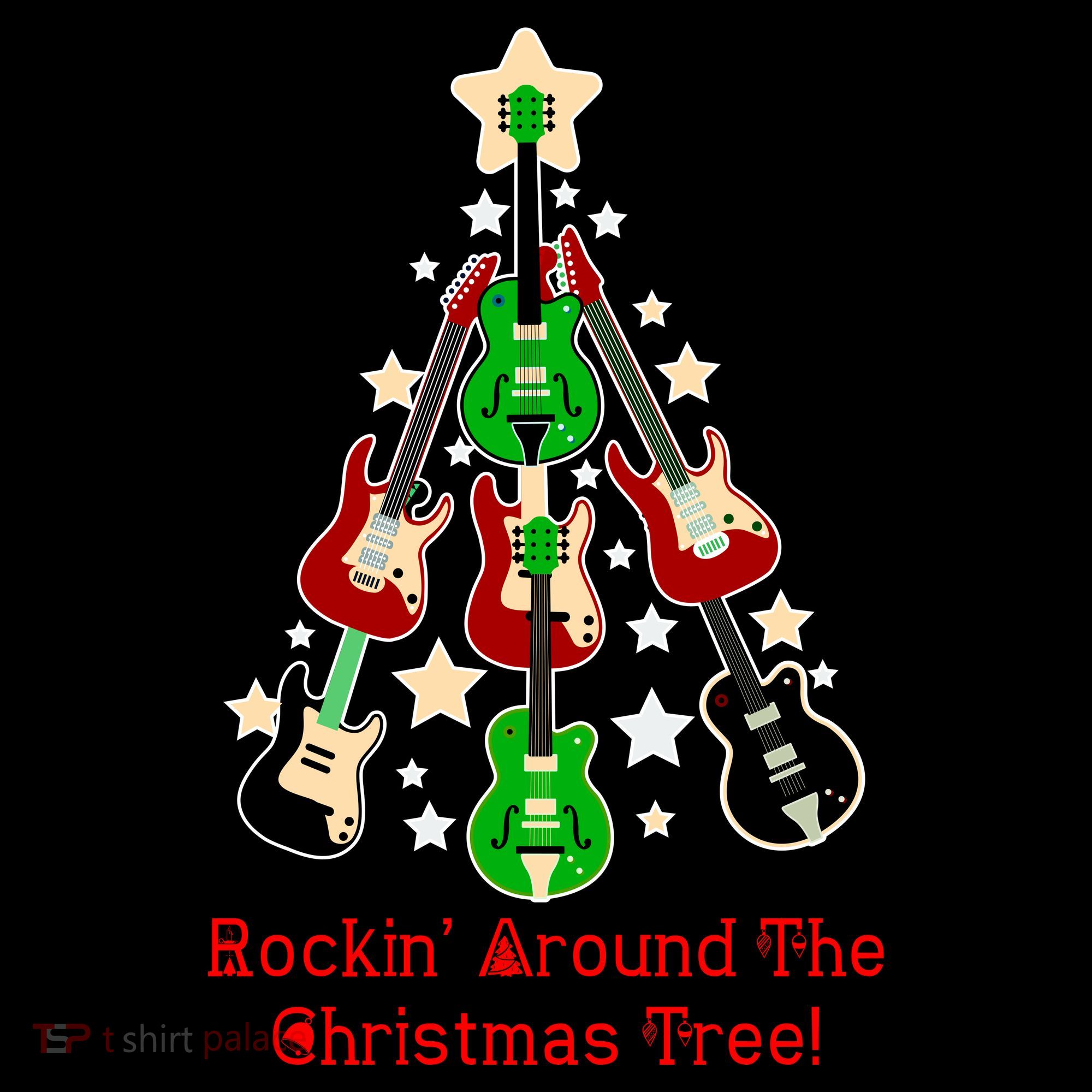 Rockin' Around the Christmas Tree Funny Guitar Coffee Mug