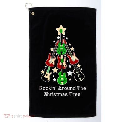 Rockin' Around the Christmas Tree Funny Guitar Golf Towel