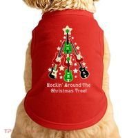 Rockin' Around the Christmas Tree Funny Guitar Doggie Tank thumb 0