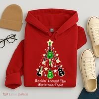 Rockin' Around the Christmas Tree Funny Guitar Hoodie thumb 4