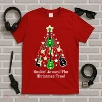 Rockin' Around the Christmas Tree Funny Guitar T-Shirt thumb 5