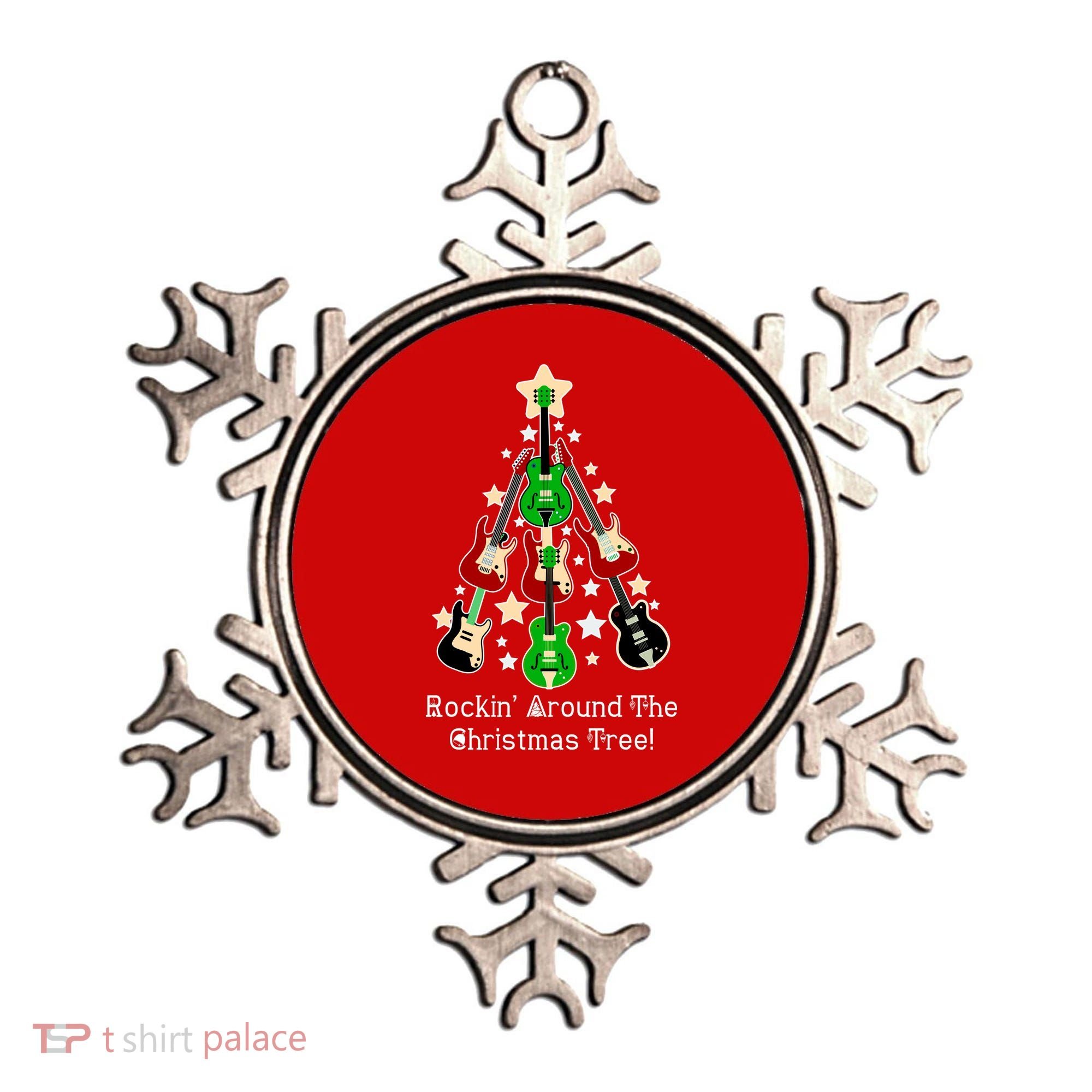 Rockin' Around the Christmas Tree Funny Guitar Ornament