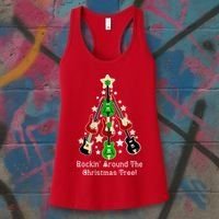 Rockin' Around the Christmas Tree Funny Guitar Women's Tank Top thumb 3