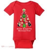 Rockin' Around the Christmas Tree Funny Guitar Baby Bodysuit thumb 0