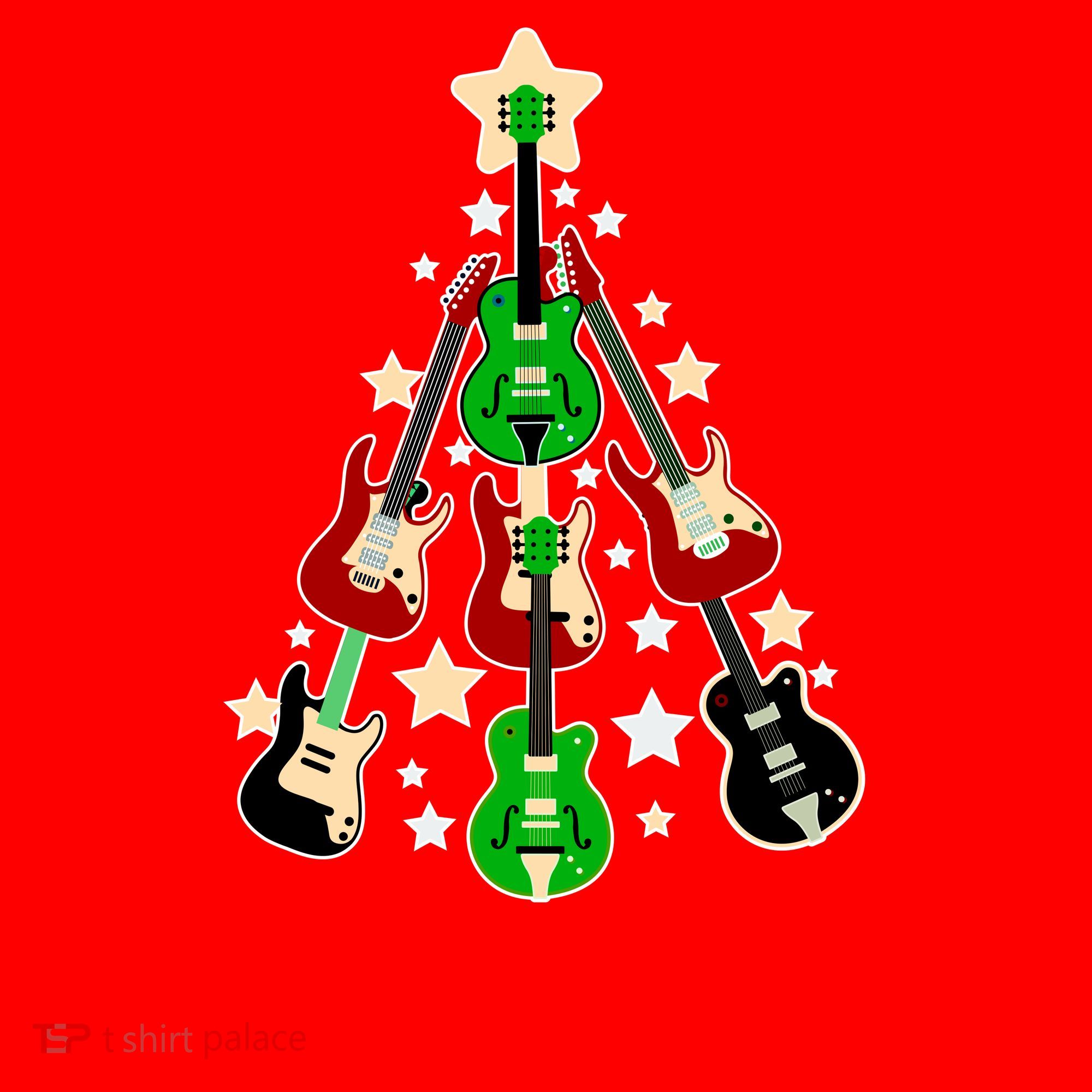Rockin' Around the Christmas Tree Funny Guitar Santa Hat