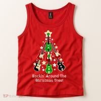 Rockin' Around the Christmas Tree Funny Guitar Tank Top thumb 2