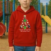 Rockin' Around the Christmas Tree Funny Guitar Kids Hoodie thumb 2